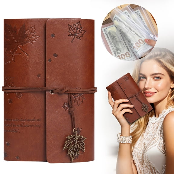 YEESHU Nostalgic Ring A6 Diary Leather Cover Portable Travel Notebook With Paper Protector 7.2x5 Inch Sheets
