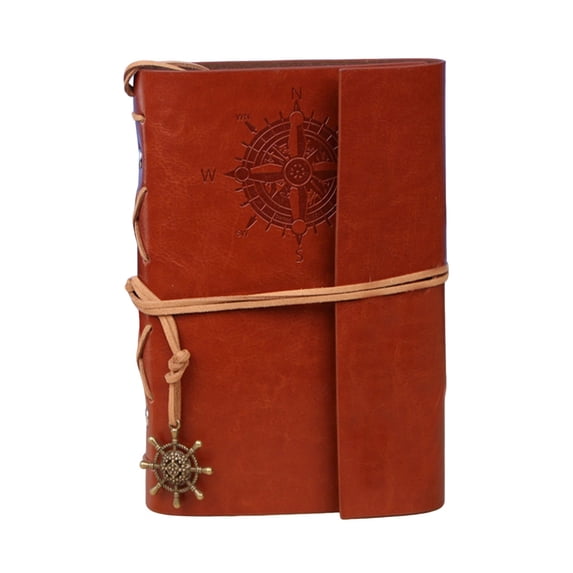 YEESHU Refillable Leather Journal Notebook Daily Planner Embossed Travel Journal Diary With Blank Pages And Retro Pendants