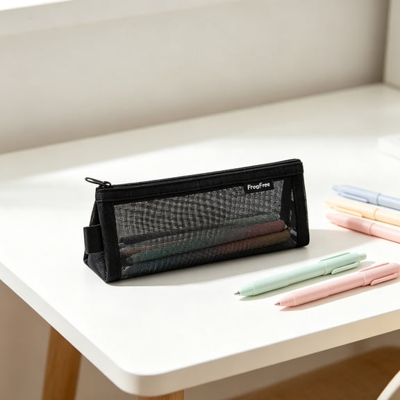YEESHU Transparent Mesh Pen Case Custom Special High Appearance Storage Bag For Stationery Large Capacity Organizer