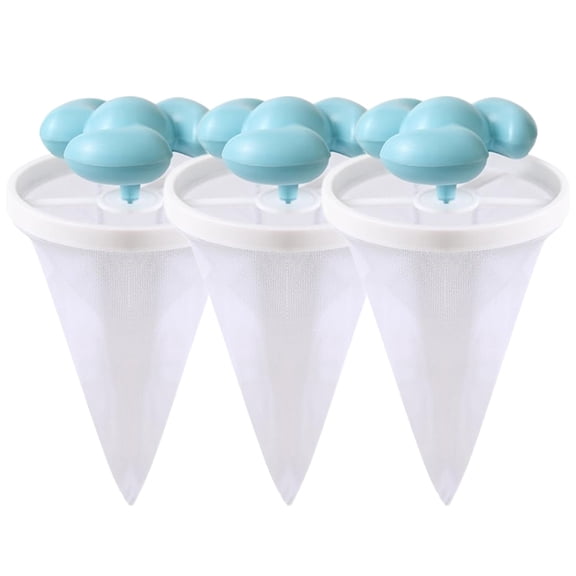 YEESHU Washing Machine Lint Filter, 3 Pcs Floating Filtering Mesh for Laundry, Nordic Blue Reusable Pet Hair Remover for Home Use