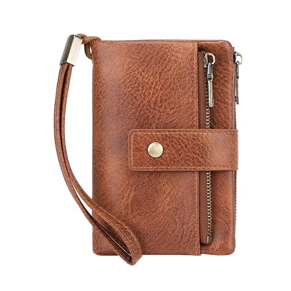 YEESHU Womens Wallet Small Leather RFID Blocking Tri Fold Large Capacity Compact Card Holder with Zipper Pocket ID Window