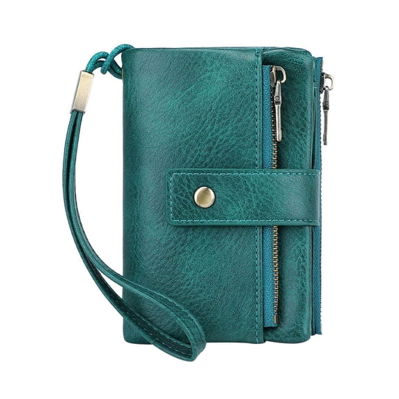 YEESHU Womens Wallet Small Leather RFID Blocking Tri Fold Large Capacity Compact Card Holder with Zipper Pocket ID Window