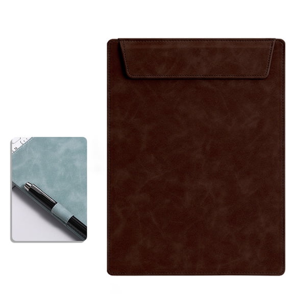 YEESHU Writing Clipboard Upgraded Leather Paper Folder Board With Pen Holder For Office Home Use