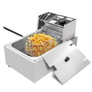 YEESOOM 6L Electric Deep Fryer 2500W Commercial Tabletop Restaurant Frying with Basket and Lid
