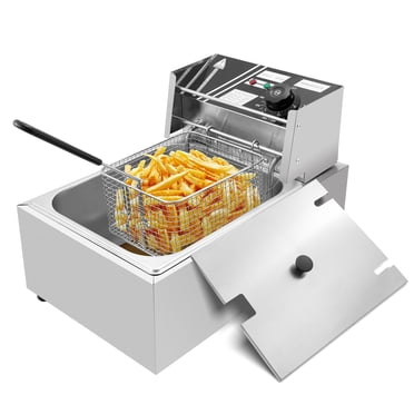 YEESOOM 6L Electric Deep Fryer 2500W Commercial Tabletop Restaurant Frying with Basket and Lid