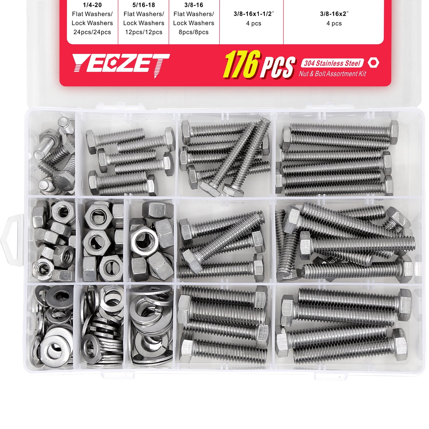 Sluitringen 4 Pack 1/2 Inch Grade 8 USS Flat Washers Plain 1/2 Thru Hardened Was