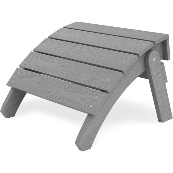 YEFU Adirondack Ottoman, Patio Foot Rest, Adirondack Foot Rest, Folding Adirondack Footstool, Weather Resistant for Adirondack Chair, Widely Used for Outdoor, Porch, Backyard, Garden, Fire Pits-Grey