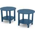 thumbnail image 1 of YEFU Adirondack Side Table, 18" Double Outdoor Side Table Set of 2, Poly Lumber end Table, Weather Resistant for Indoor, Patio, Pool, Porch, Backyard-Navy Blue, 1 of 6