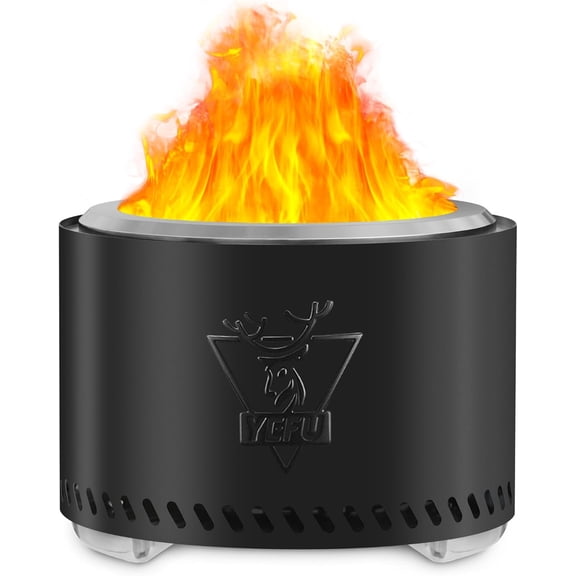 YEFU Fire Pit with Removable Ash-Pan: Smokeless Firepit 304 Stainless Steel Material - Outdoor Fire Pit Silver 19 inch - Smokeless Firepit for Outside Outdoor Patio Camping Backyard