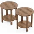 thumbnail image 2 of LOENIY Outdoor Side Table 2 -Tier Adirondack Table HDPE Patio Side Table Weather 2 of 10