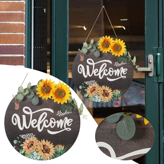 YEHGEQ Door Hanging Decoration,Wooden Hanging Sign Welcome To Our Bee ...