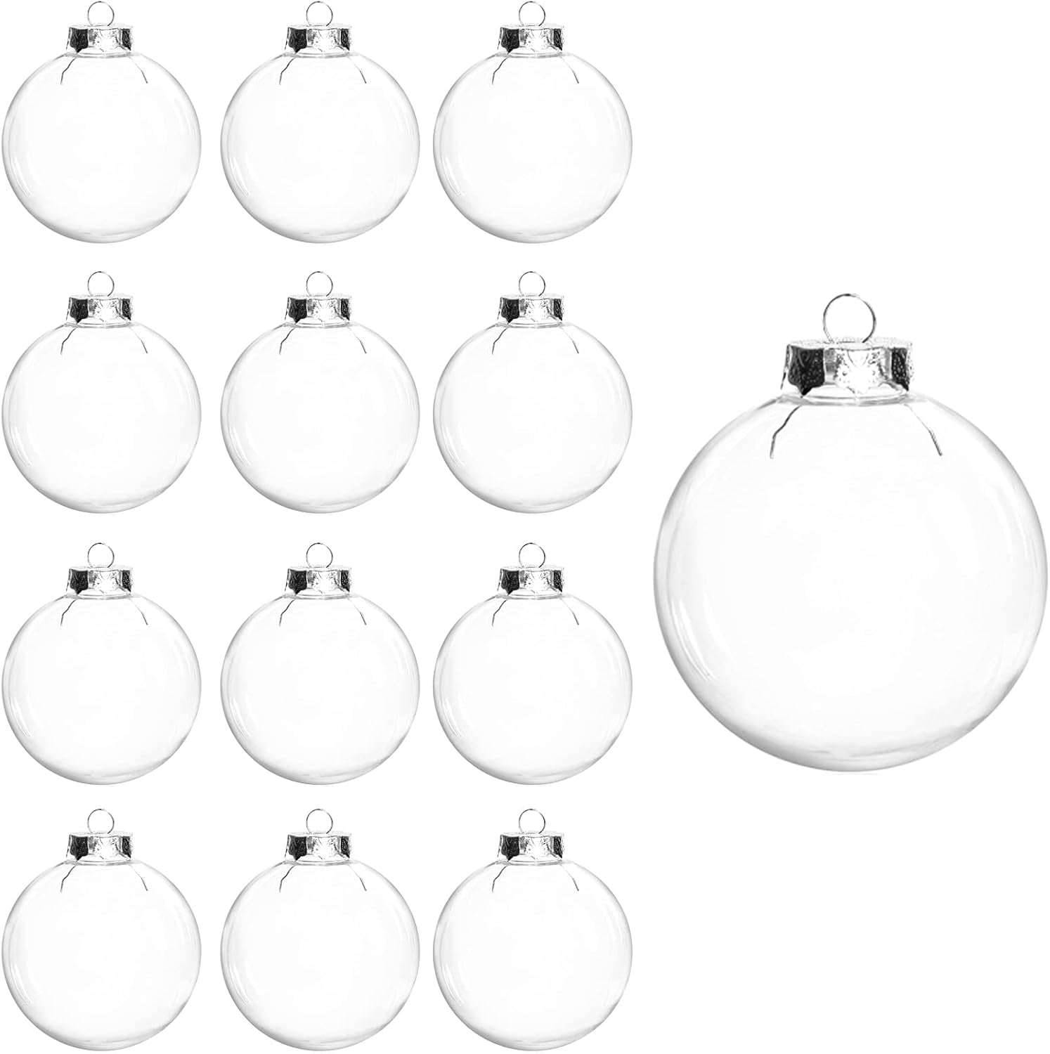 Set of 12 Clear Plastic DIY Hanging Ornaments