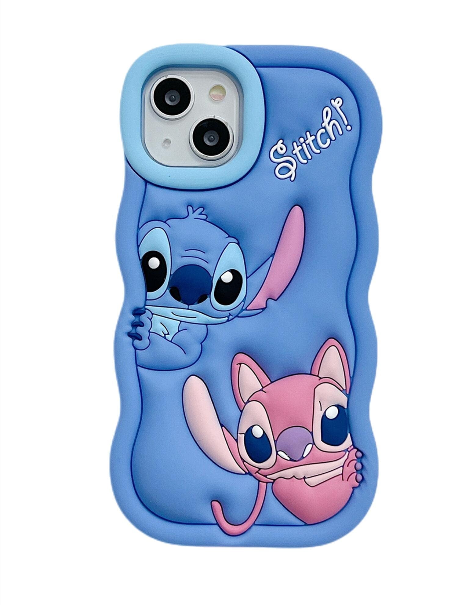 YEHOOM Cute Cartoon Lilo & Stitch 3D Wave Silicone Phone Case for ...