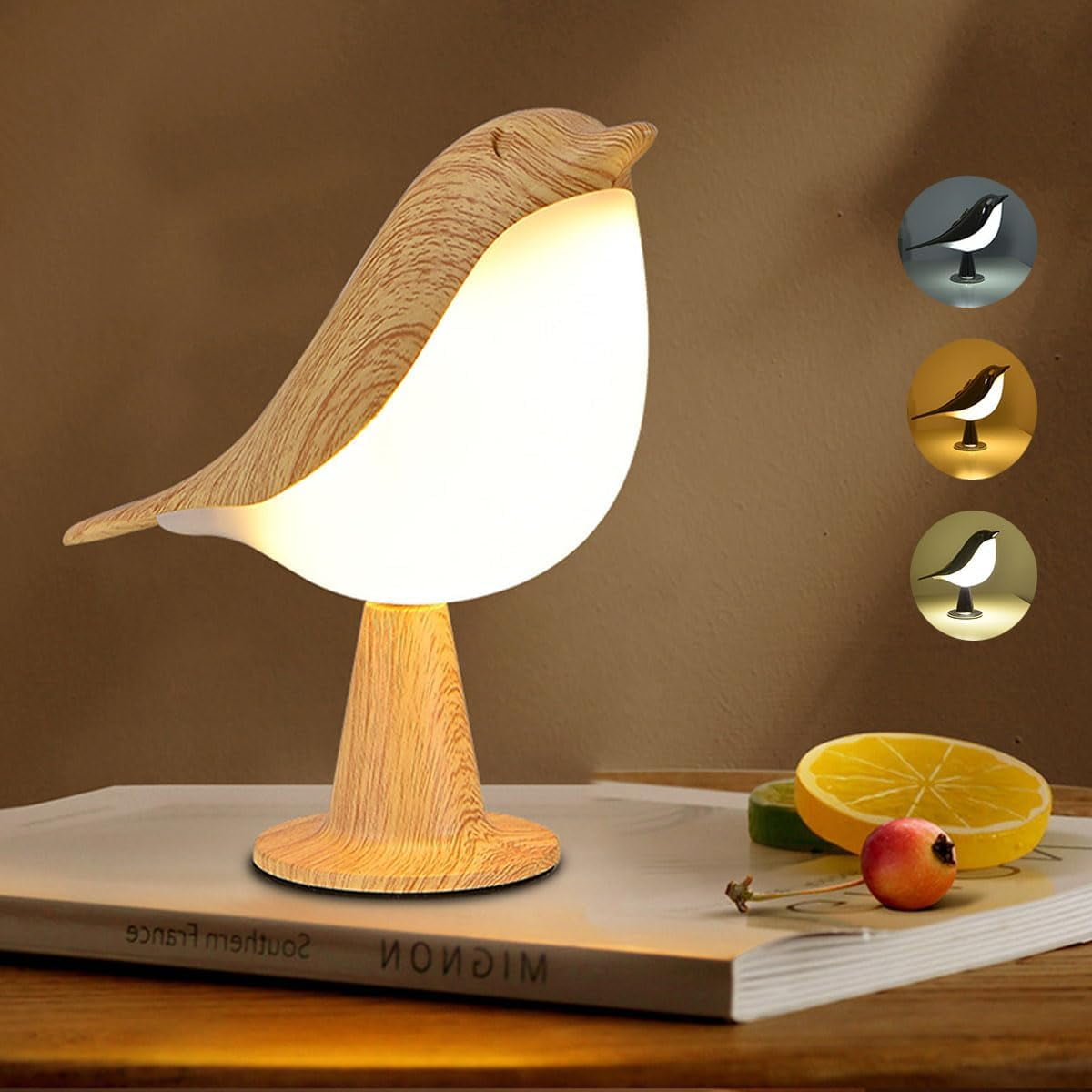 YEHOOM Small Cordless Bedside Lamp, Night Light Touch Sensor, LED Table ...