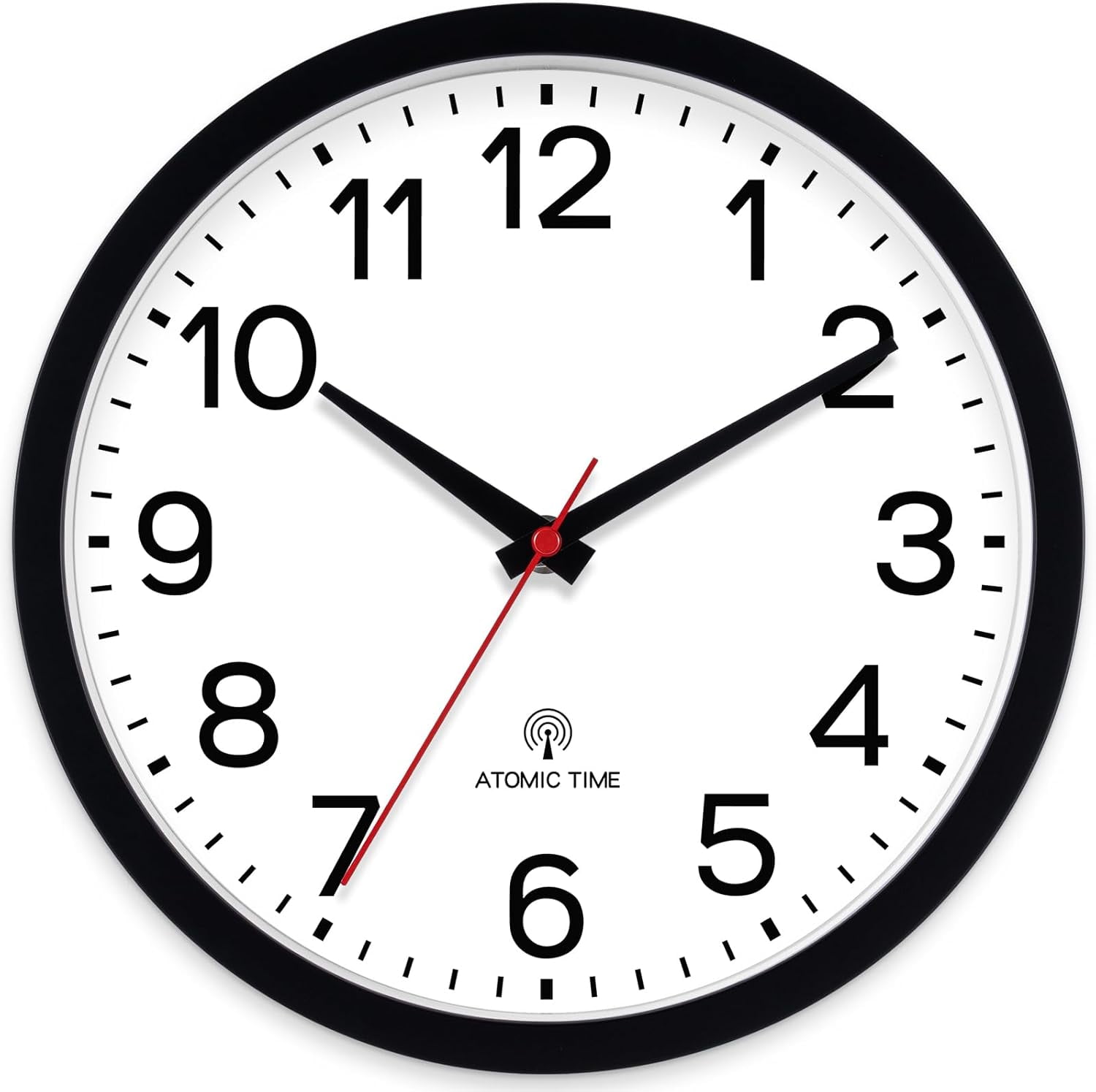 Black 10-Inch Silent Non-Ticking Analog Wall Clock