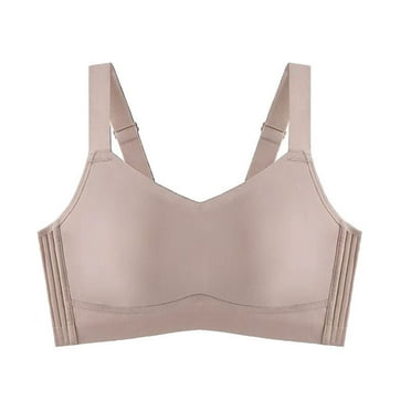 YEJIMAN Bunch of Breasts Underwear Female Fixed Double Straps After Four of Buckle to Collect Bylap Anti Sagging Thin of The Large Size Without Rabbit Ears Bra Bra, Yellow Lace Underwear For Women