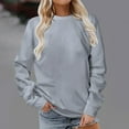 thumbnail image 1 of YEJIMAN Long Sleeve T-shirt, Gray T-Shirts For Women, Fashion Casual Women's Warm Sweatshirt Long Sleeve O Neck 2024 Autumn and Winter New Women's Sweatshirt Top, Big & Tall, 1 of 9