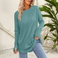 thumbnail image 1 of YEJIMAN Long Sleeve T-shirt, Green Shirt Women Trendy, Womens Tunic Tops to Wear with Leggings Long Sleeve Thumb Hole Shirts Crew Neck Curved Hem, Big & Tall, 1 of 7