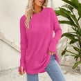 thumbnail image 1 of YEJIMAN Long Sleeve T-shirt, Pink Womens Shirts, Womens Tunic Tops to Wear with Leggings Long Sleeve Thumb Hole Shirts Crew Neck Curved Hem, Big & Tall, 1 of 7