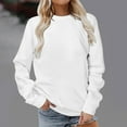 thumbnail image 1 of YEJIMAN Long Sleeve T-shirt, White Cotton Tshirts For Women, Fashion Casual Women's Warm Sweatshirt Long Sleeve O Neck 2024 Autumn and Winter New Women's Sweatshirt Top, Big & Tall, 1 of 9