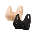 thumbnail image 1 of YEJIMAN Pack of 2 Comfortable Daisy Bra for Seniors 2023 New Comfortable Front Closure Button Bra Cotton Bras for Older Women, White Sexy Underwear For Women, 1 of 3
