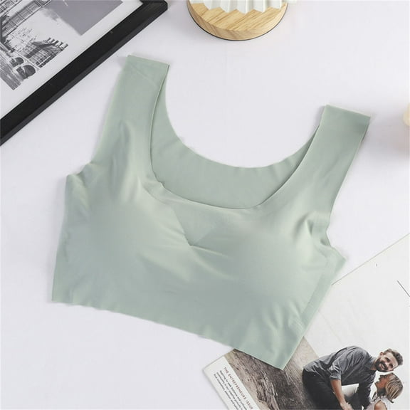 YEJIMAN Seamless Bras for Women Ultra Thin Padded Comfort Wireless Bra Breathable Bralette for Sleep Everyday Bra, Green Womens Underwear, Nylon,Spandex Plus Size Underwear For Women