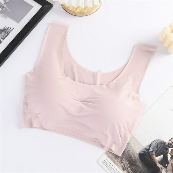 YEJIMAN Seamless Bras for Women Ultra Thin Padded Comfort Wireless Bra Breathable Bralette for Sleep Everyday Bra, Pink Workout Underwear For Women, Nylon,Spandex Womens Underwear Seamless