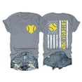 thumbnail image 1 of YEJIMAN Short Sleeve T-shirt, Gray Womens Shirts, Women's SOFTBALL MOM Baseball Print Loose T Shirt Short Sleeve Top,, 1 of 3
