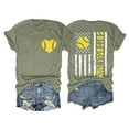 thumbnail image 1 of YEJIMAN Short Sleeve T-shirt, Green Cute T Shirts, Women's SOFTBALL MOM Baseball Print Loose T Shirt Short Sleeve Top,, 1 of 3