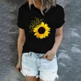 thumbnail image 1 of YEJIMAN Short Sleeve T-shirt, Yellow Oversized Tshirts For Women, Sunflower Shirts for Women Cute Dandelion Graphics Tshirt Summer Women Short Sleeve Tee Tops, Big & Tall, 1 of 5