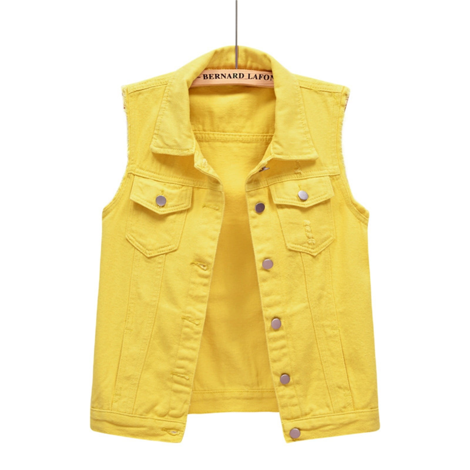 Yellow Printed Sleeveless Tunic for Women
