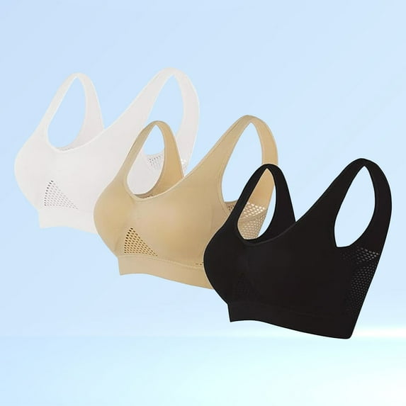 YEJIMAN Sports Bras Comfort Bras for Women Seamless Wireless Sleep Yoga Bras with Removable Pads, Clear Cotton Underwear For Women Seamless, Nylon,Spandex No Show Underwear For Women