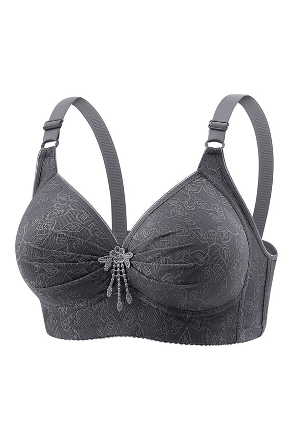 Super Bra Smoothing Back Fat Bra with Support Comfortable Seamless T Shirt Bra, Gray Seamless Underwear For Women, Polyester,Spandex Underwear For Women