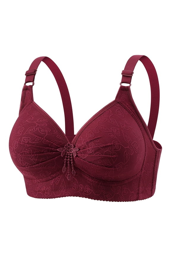 Super Bra Smoothing Back Fat Bra with Support Comfortable Seamless T Shirt Bra, Red Lace Underwear For Women, Polyester,Spandex Tummy Control Underwear For Women