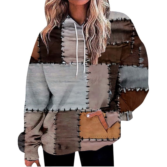 YEJIMAN Sweatshirt for Women Long Sleeved With Gradient Letter Printed Pockets And Comfort Hoodie