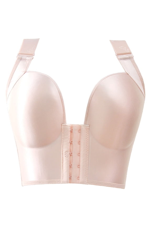 Women Front Closure&Wide Straps Longline Cup Full Coverage Push up Bra, Pink Period Underwear For Women, Cotton,Polyester High Waisted Underwear For Women