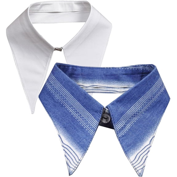 YEKEYI 2 Packs Fake Collar Detachable Dickey Collar Classic Faux False Collar