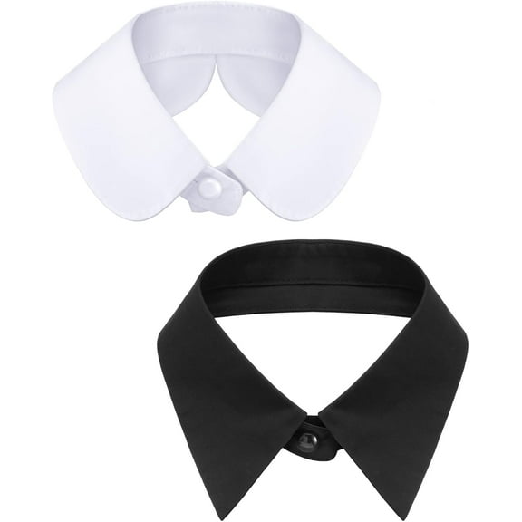 YEKEYI 2 Pieces Fake Collar Detachable Dickey False Lapel Women's Blouse Faux Fake Collar, 2 Styles, Medium