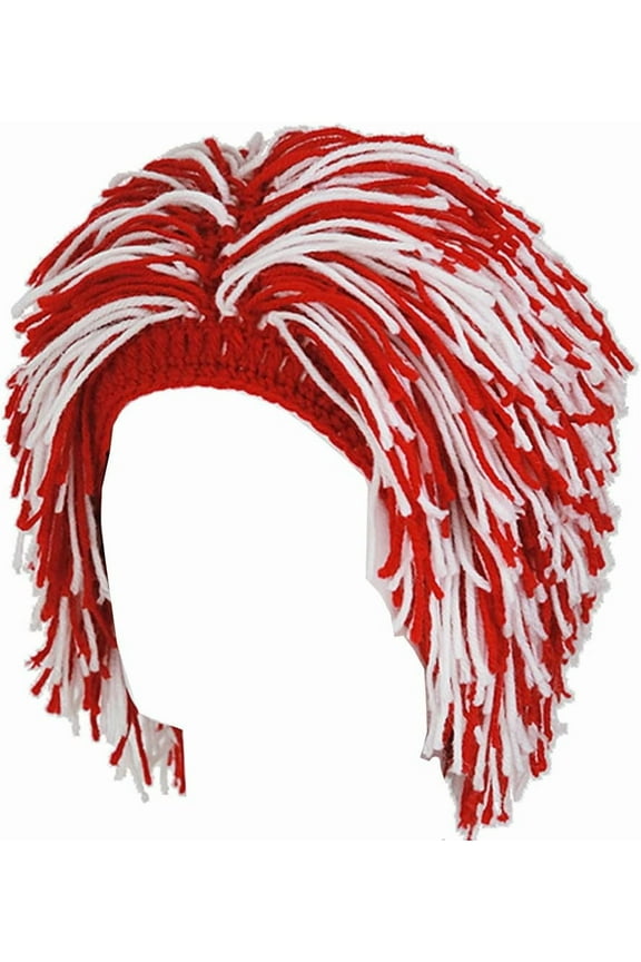 Barbarian Knit Beard Hat Wig Beanie Hat Funny Knit Hat Beard Beanie Hat for Adult Kid