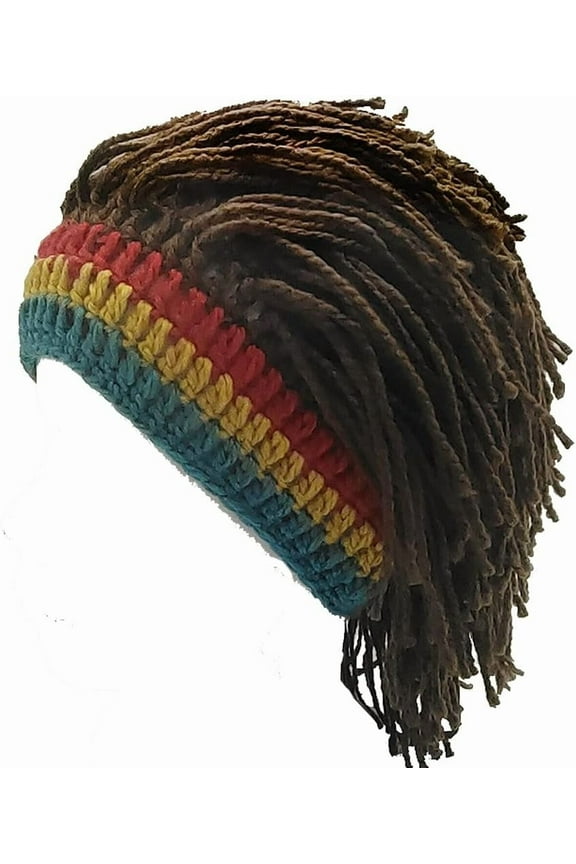 Barbarian Knit Beard Hat Wig Beanie Hat Funny Knit Hat Beard Beanie Hat for Adult Kid