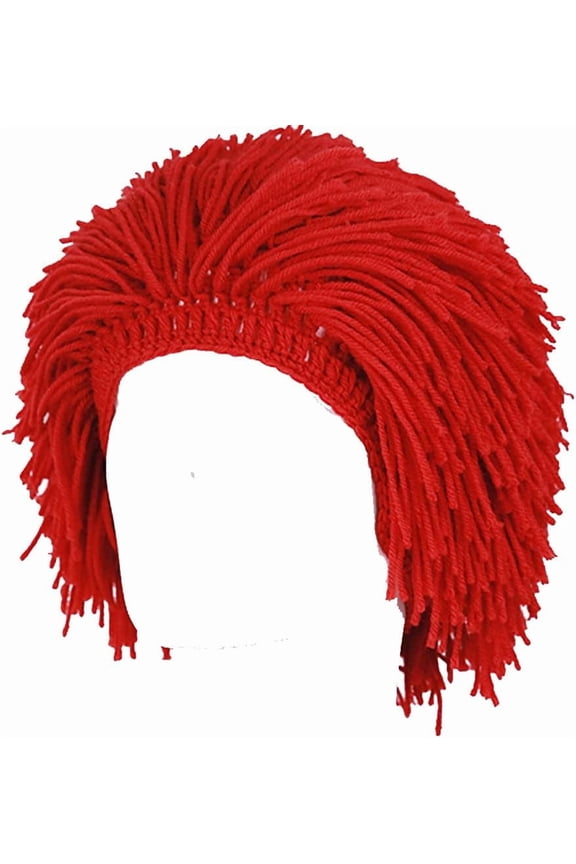 Barbarian Knit Beard Hat Wig Beanie Hat Funny Knit Hat Beard Beanie Hat for Adult Kid