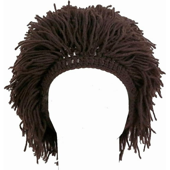 YEKEYI Barbarian Knit Beard Hat Wig Beanie Hat Funny Knit Hat Beard Beanie Hat for Adult Kid