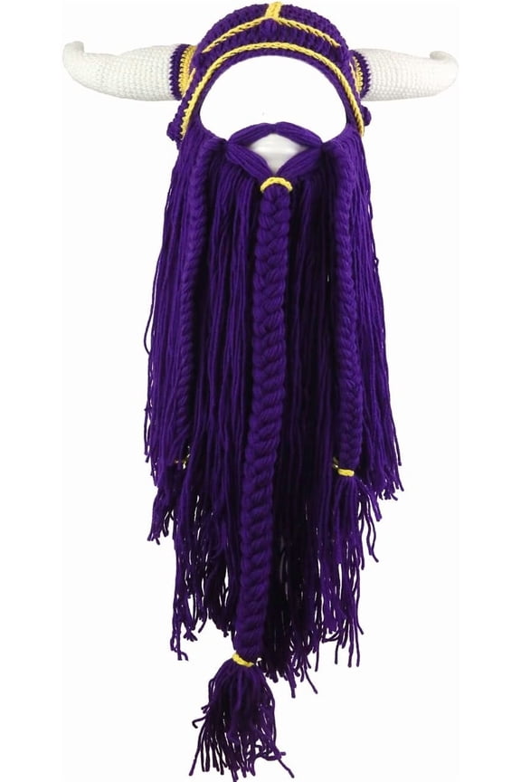 Big Horn Viking Hat Beanie Beard Viking Knit Hat Barbarian Funny Ski Cap Funny halloween hat christmas hat