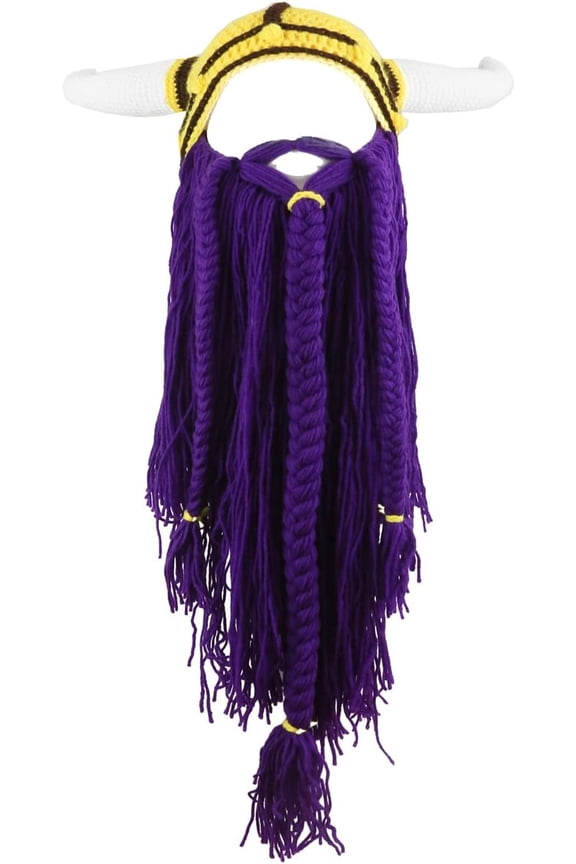 Big Horn Viking Hat Beanie Beard Viking Knit Hat Barbarian Funny Ski Cap Funny halloween hat christmas hat