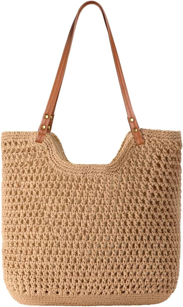 YEKEYI Crochet Beach Bags for Women, Soft Summer Tote Bag, Woven Purses Shoulder Bag for Daily & Vacation
