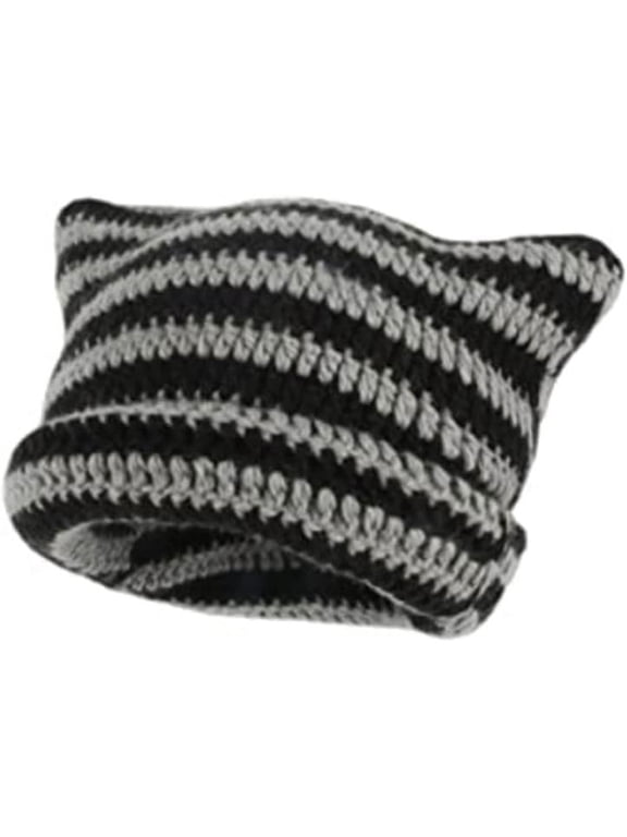 Crochet Hats for Women Cat Beanie Vintage Beanies Women Fox Hat Grunge Accessories Slouchy Beanies for Women