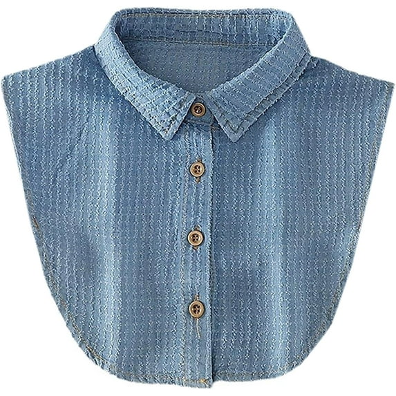 YEKEYI Denim Fake Collar Shirt Detachable,Versatile Accessories Dickey Collars Blouse Top for Women Girls Decorative Favors