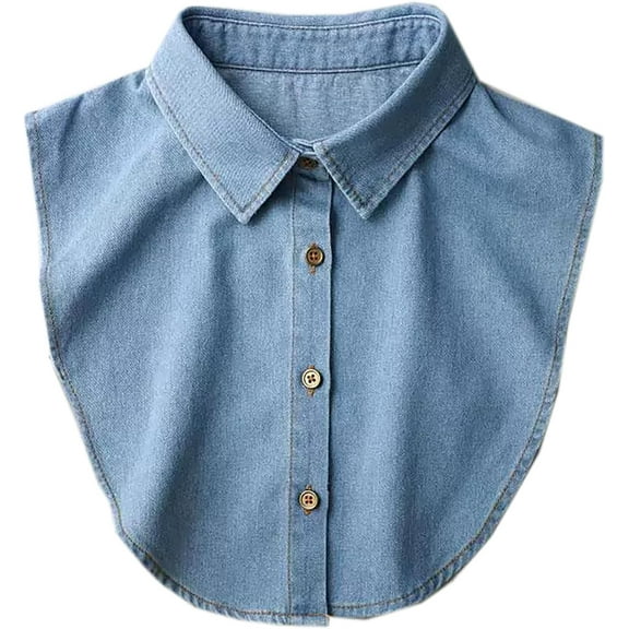 YEKEYI Denim Fake Collar Shirt Detachable,Versatile Accessories Dickey Collars Blouse Top for Women Girls Decorative Favors