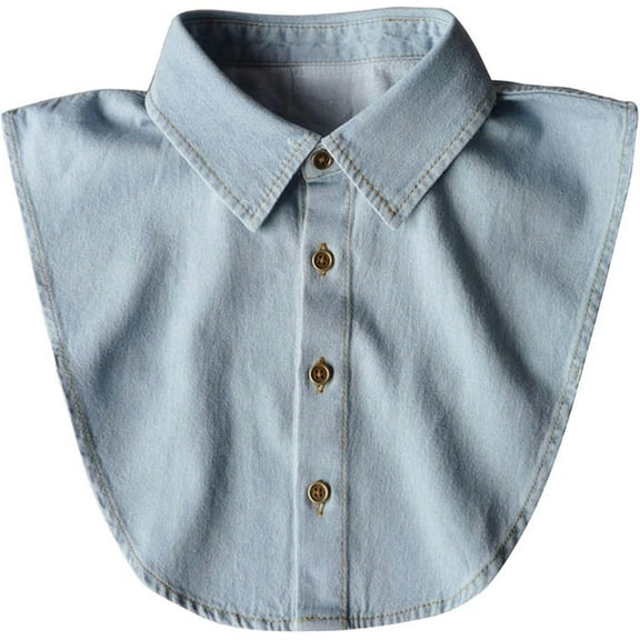 YEKEYI Denim Fake Collar Shirt Detachable,Versatile Accessories Dickey Collars Blouse Top for Women Girls Decorative Favors