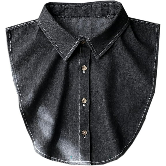 YEKEYI Denim Fake Collar Shirt Detachable,Versatile Accessories Dickey Collars Blouse Top for Women Girls Decorative Favors
